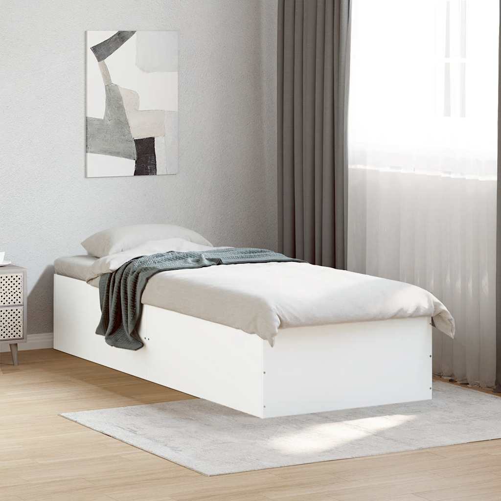 Vidaxl bedframe bewerkt hout wit 75x190 cm