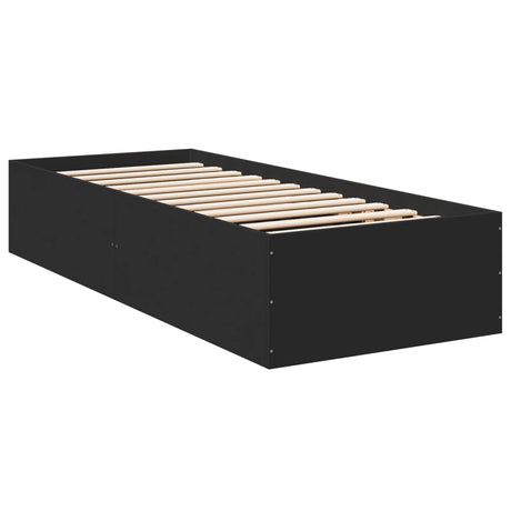 Vidaxl bedframe bewerkt hout zwart 75x190 cm