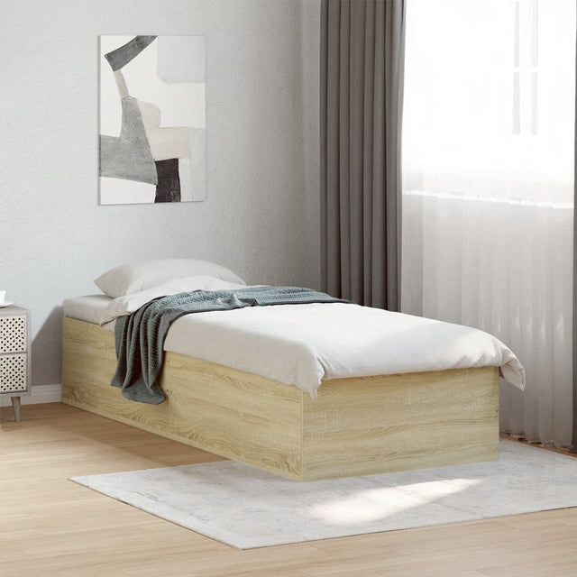 Vidaxl bedframe zonder matras hout sonoma eikenkleurig 75x190 cm