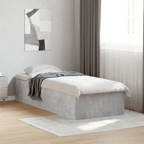 Vidaxl bedframe bewerkt hout betongrijs 75x190 cm