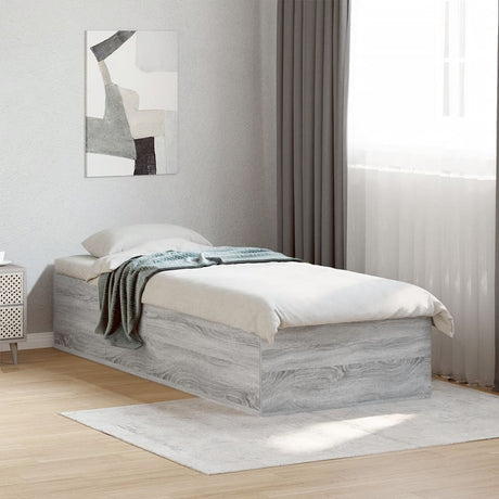 Vidaxl bedframe bewerkt hout grijs sonoma eikenkleurig 75x190 cm