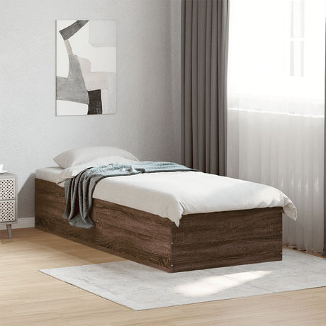 Vidaxl bedframe zonder matras bewerkt hout bruin eikenkleur 75x190 cm