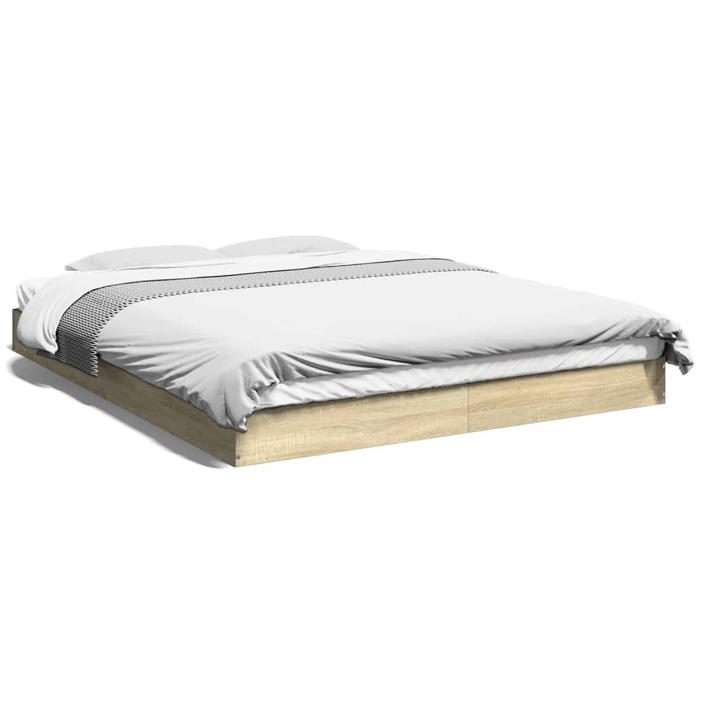 Vidaxl bedframe zonder matras hout sonoma eikenkleurig 160x200 cm