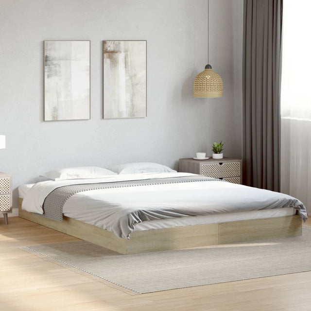 Vidaxl bedframe zonder matras hout sonoma eikenkleurig 160x200 cm
