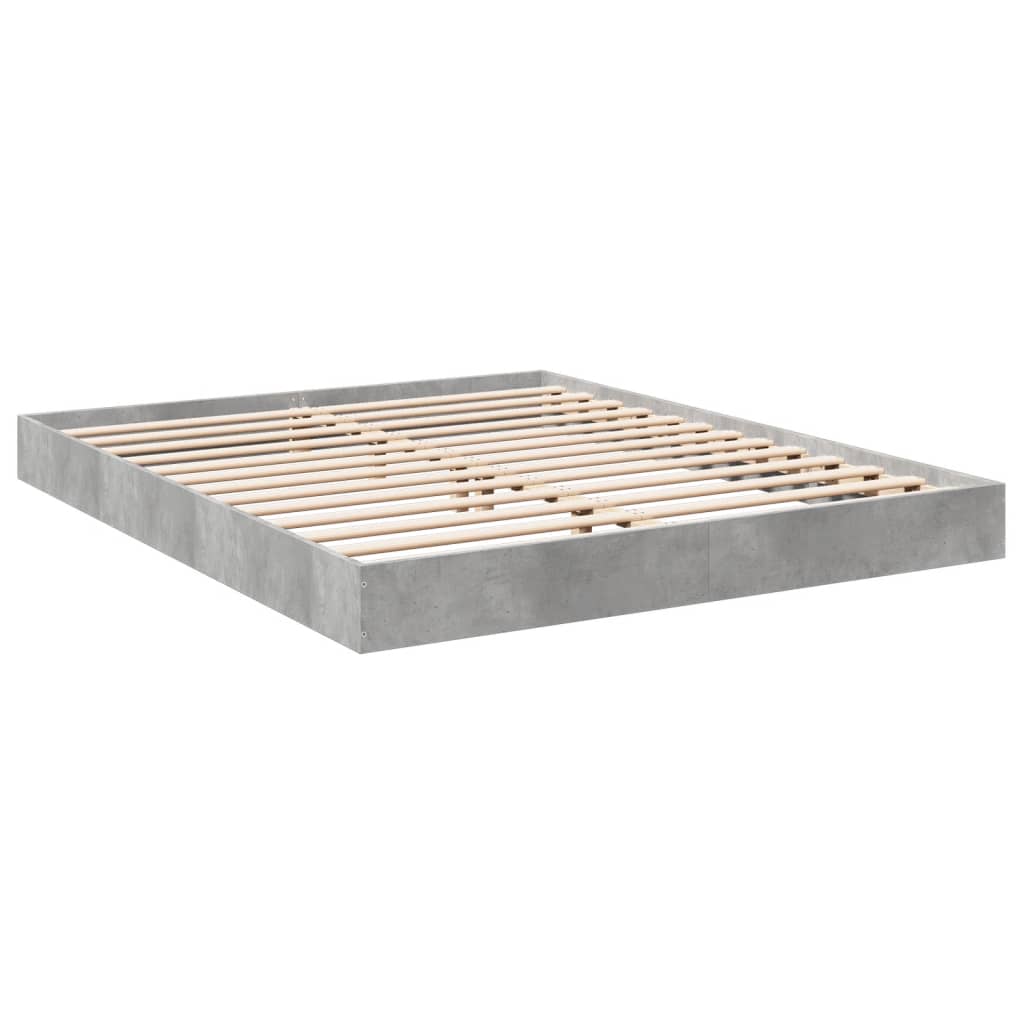 Vidaxl bedframe bewerkt hout betongrijs 160x200 cm