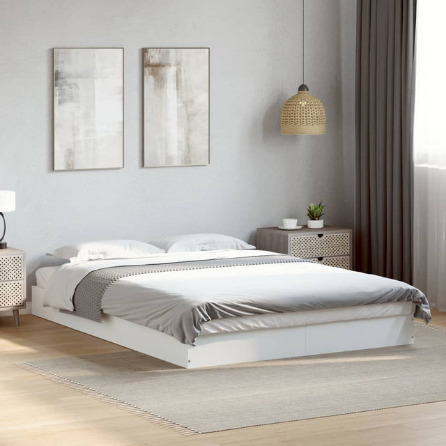 Vidaxl bedframe bewerkt hout wit 140x200 cm