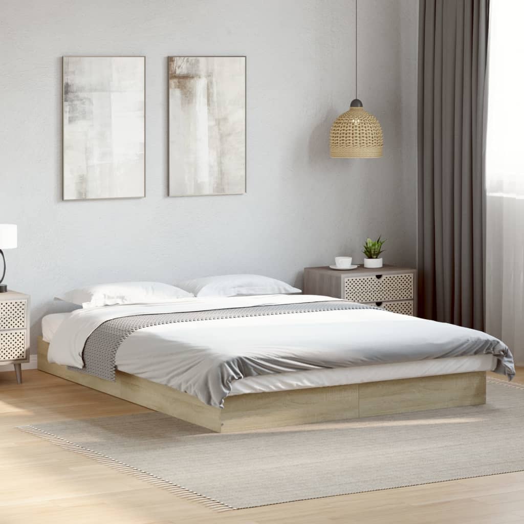 Vidaxl bedframe zonder matras hout sonoma eikenkleurig 140x200 cm