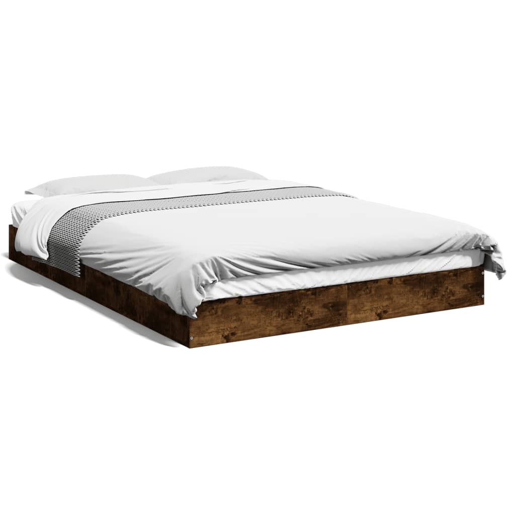 Vidaxl bedframe zonder matras hout gerookt eikenkleurig 140x200 cm