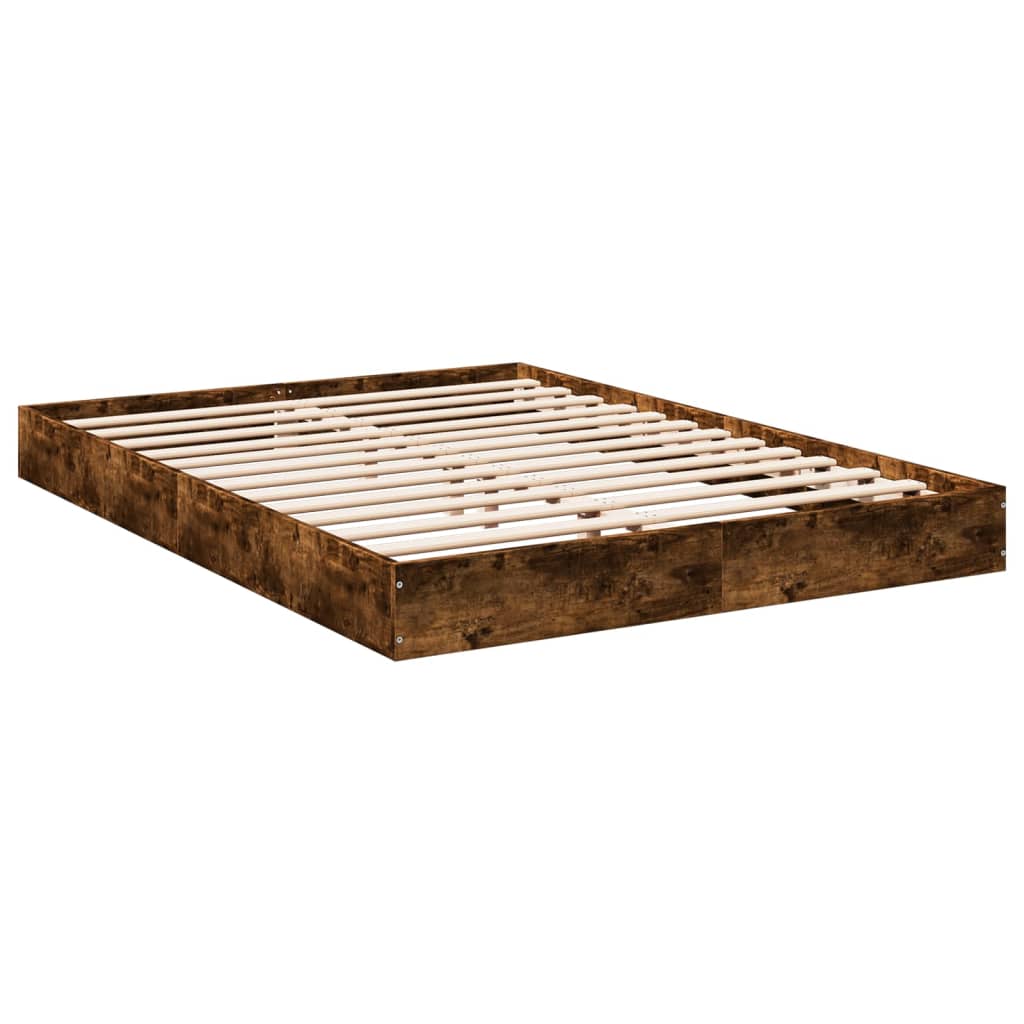 Vidaxl bedframe zonder matras hout gerookt eikenkleurig 140x200 cm