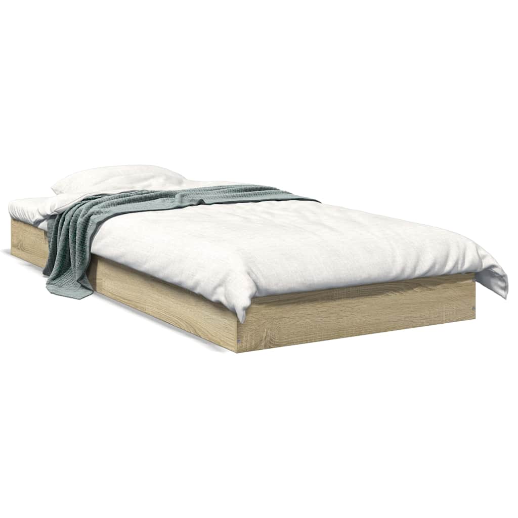 Vidaxl bedframe zonder matras hout sonoma eikenkleurig 75x190 cm