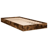 Vidaxl bedframe zonder matras hout gerookt eikenkleurig 75x190 cm