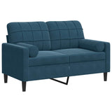Vidaxl tweezitsbank met sierkussens 120 cm fluweel blauw