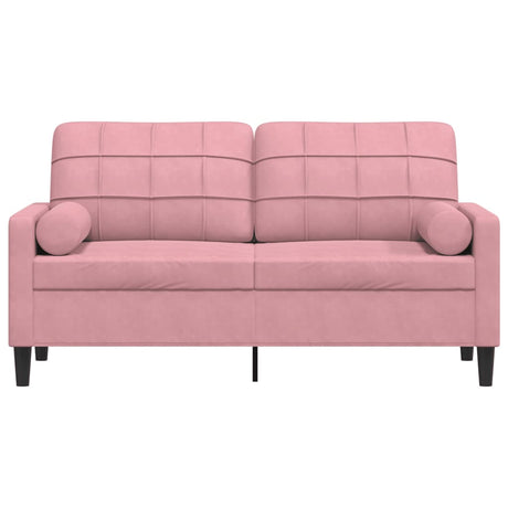 Vidaxl tweezitsbank met sierkussens 140 cm fluweel roze