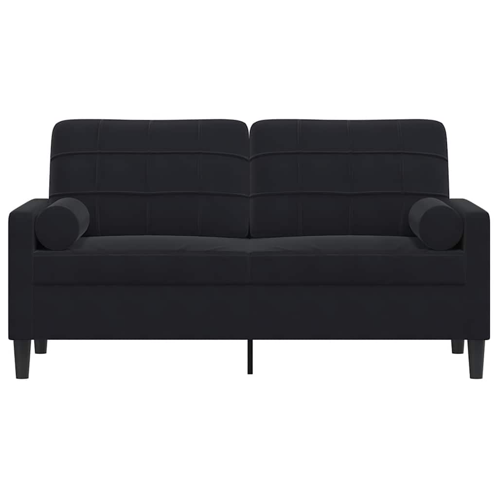 Vidaxl tweezitsbank met sierkussens 140 cm fluweel zwart