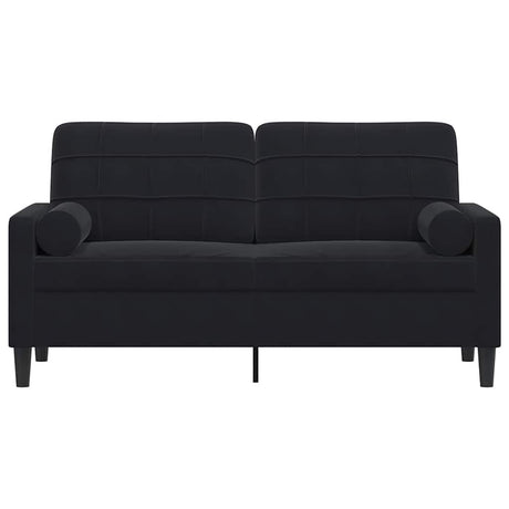 Vidaxl tweezitsbank met sierkussens 140 cm fluweel zwart