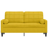 Vidaxl tweezitsbank met sierkussens 140 cm fluweel geel