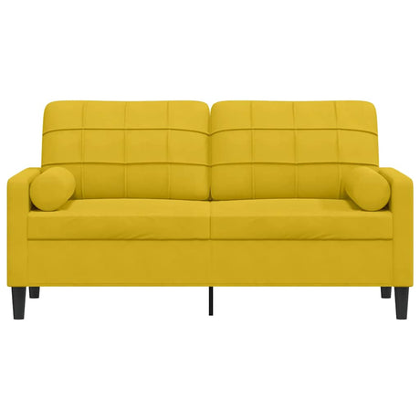 Vidaxl tweezitsbank met sierkussens 140 cm fluweel geel