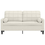 Vidaxl tweezitsbank met sierkussens 140 cm fluweel crèmekleurig