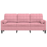 Vidaxl driezitsbank met sierkussens 180 cm fluweel roze