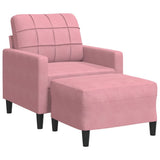 Vidaxl fauteuil met voetenbank 60 cm fluweel roze