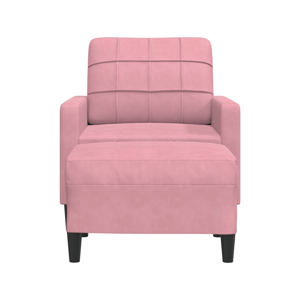 Vidaxl fauteuil met voetenbank 60 cm fluweel roze