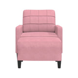 Vidaxl fauteuil met voetenbank 60 cm fluweel roze