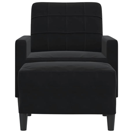 Vidaxl fauteuil met voetenbank 60 cm fluweel zwart