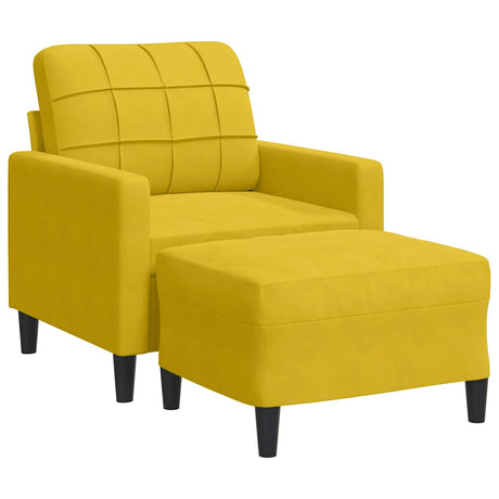 Vidaxl fauteuil met voetenbank 60 cm fluweel geel
