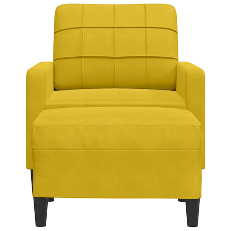 Vidaxl fauteuil met voetenbank 60 cm fluweel geel