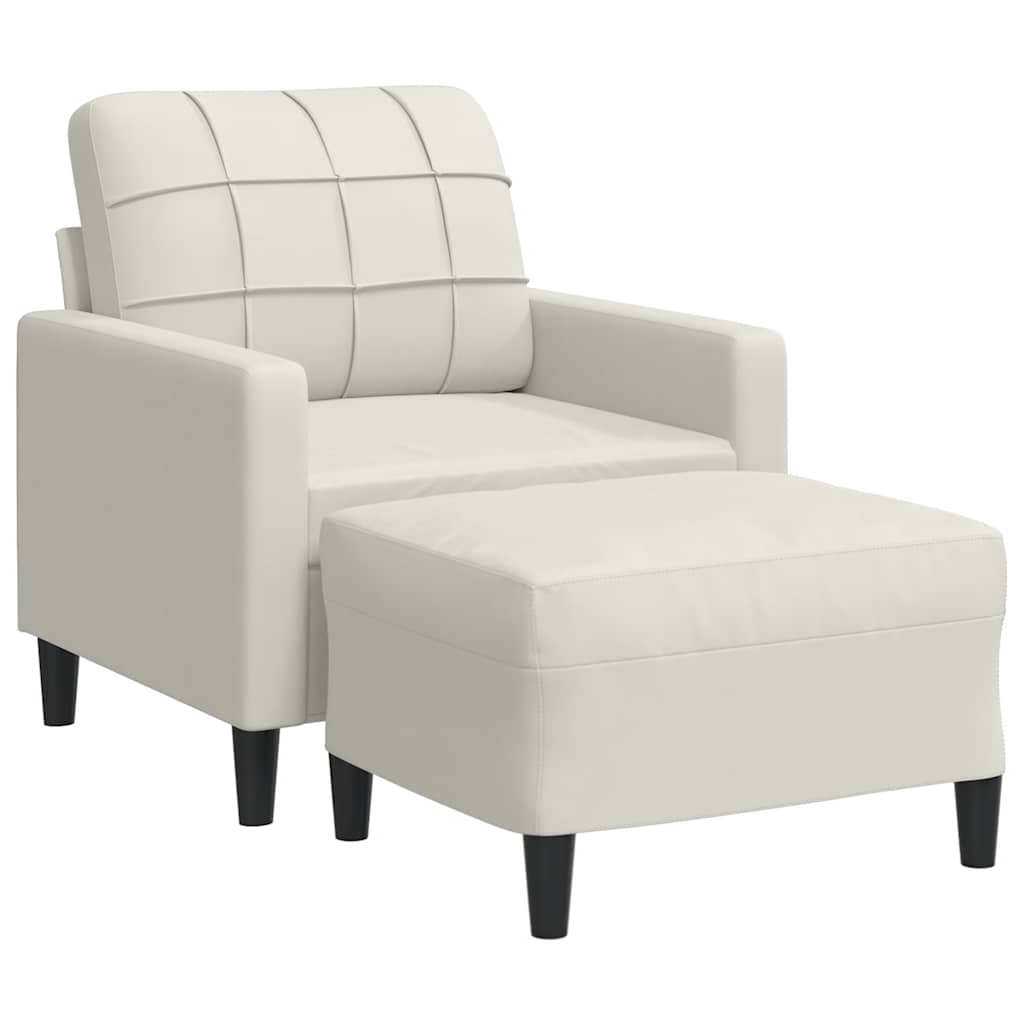 Vidaxl fauteuil met voetenbank 60 cm fluweel crèmekleurig