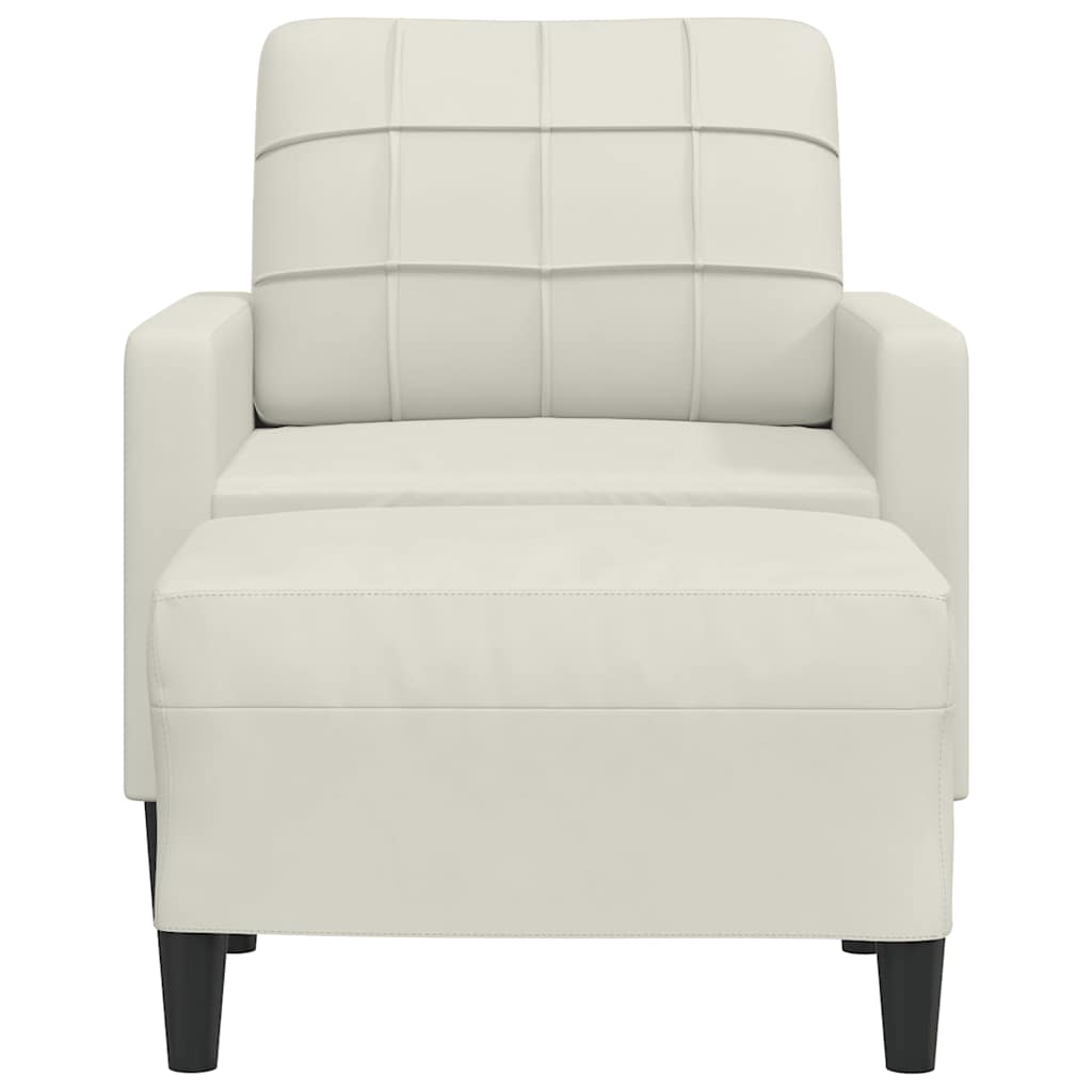 Vidaxl fauteuil met voetenbank 60 cm fluweel crèmekleurig