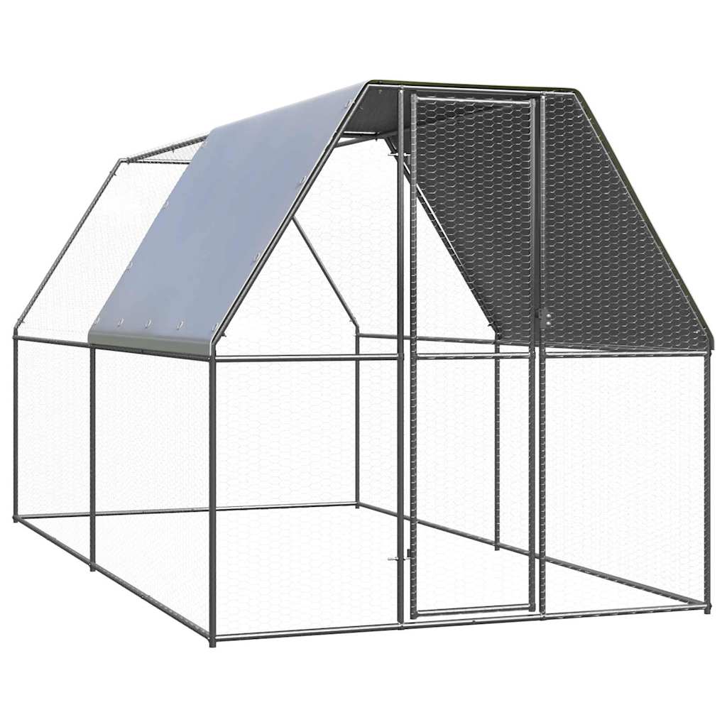 Vidaxl Chicken Coop 2x4x2 M galvanisert stål