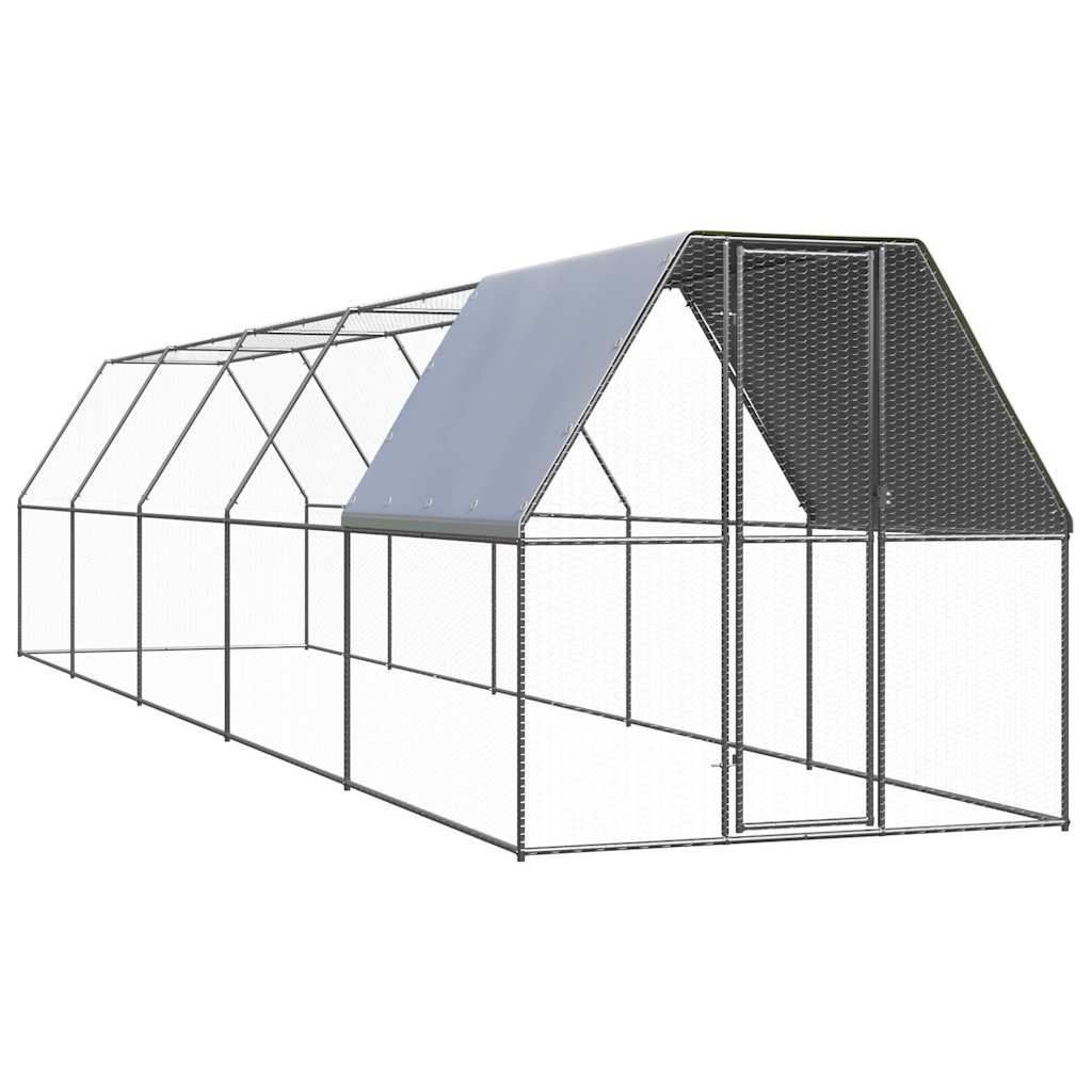 Vidaxl Chicken Coop 2x10x2 M galvanisert stål