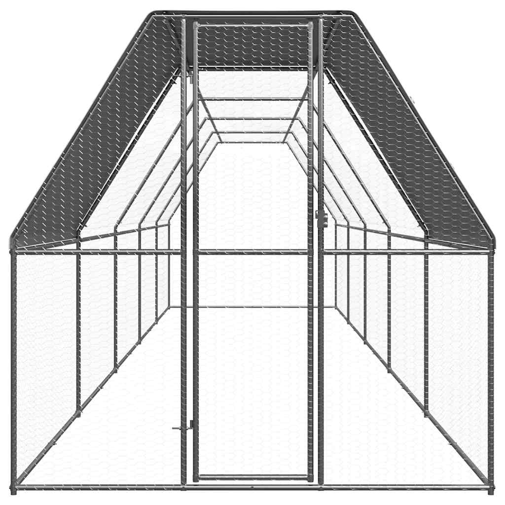 Vidaxl Chicken Coop 2x10x2 M galvanisert stål