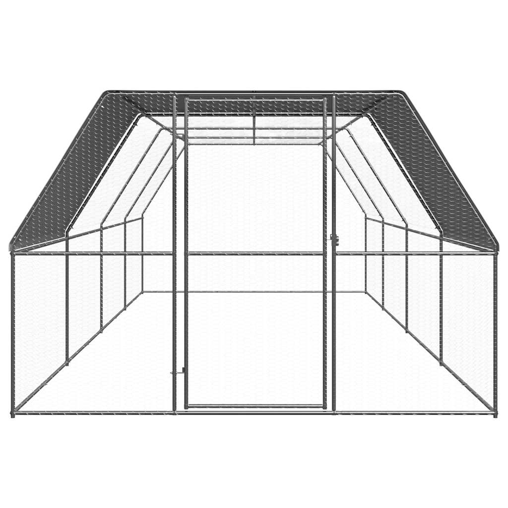 Vidaxl Chicken Coop 3x8x2 M galvanisert stål