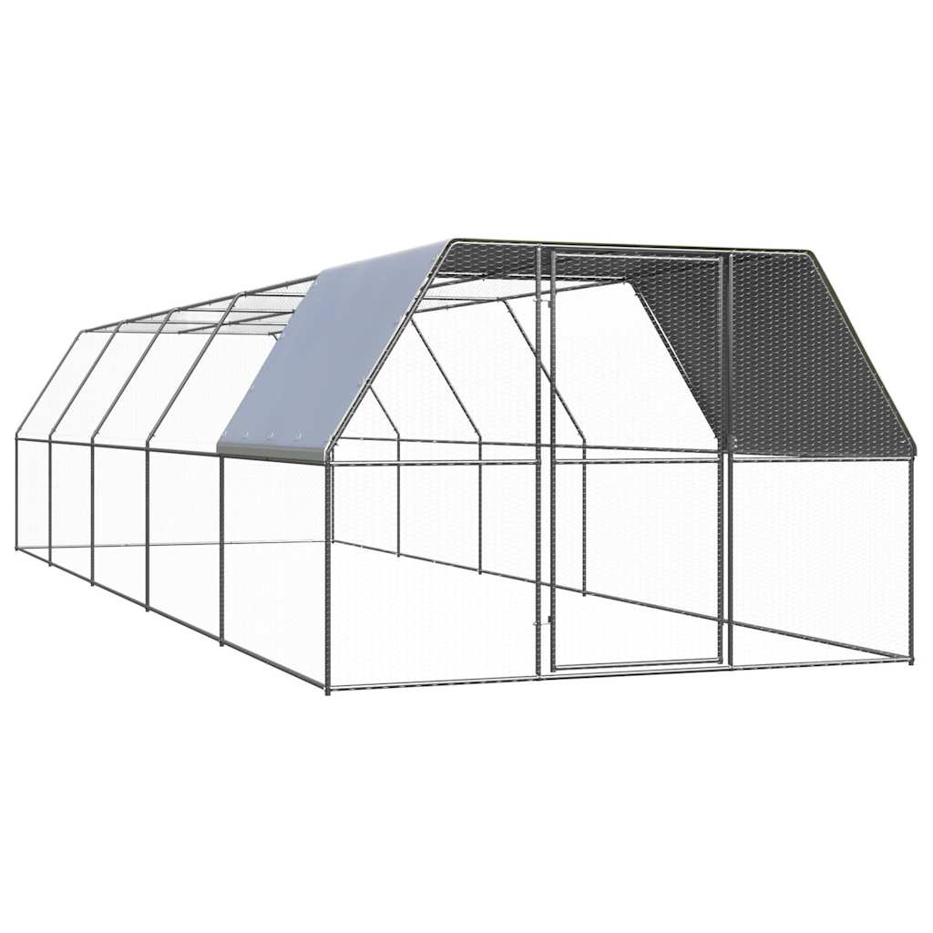 Vidaxl Chicken Coop 3x10x2 M galvanisert stål