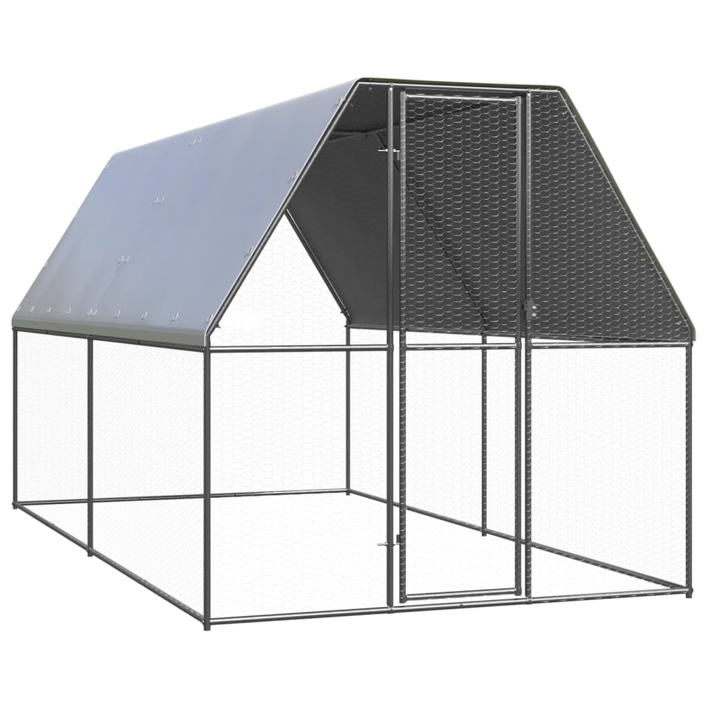 Vidaxl Chicken Coop 2x4x2 M Galvanized Steel