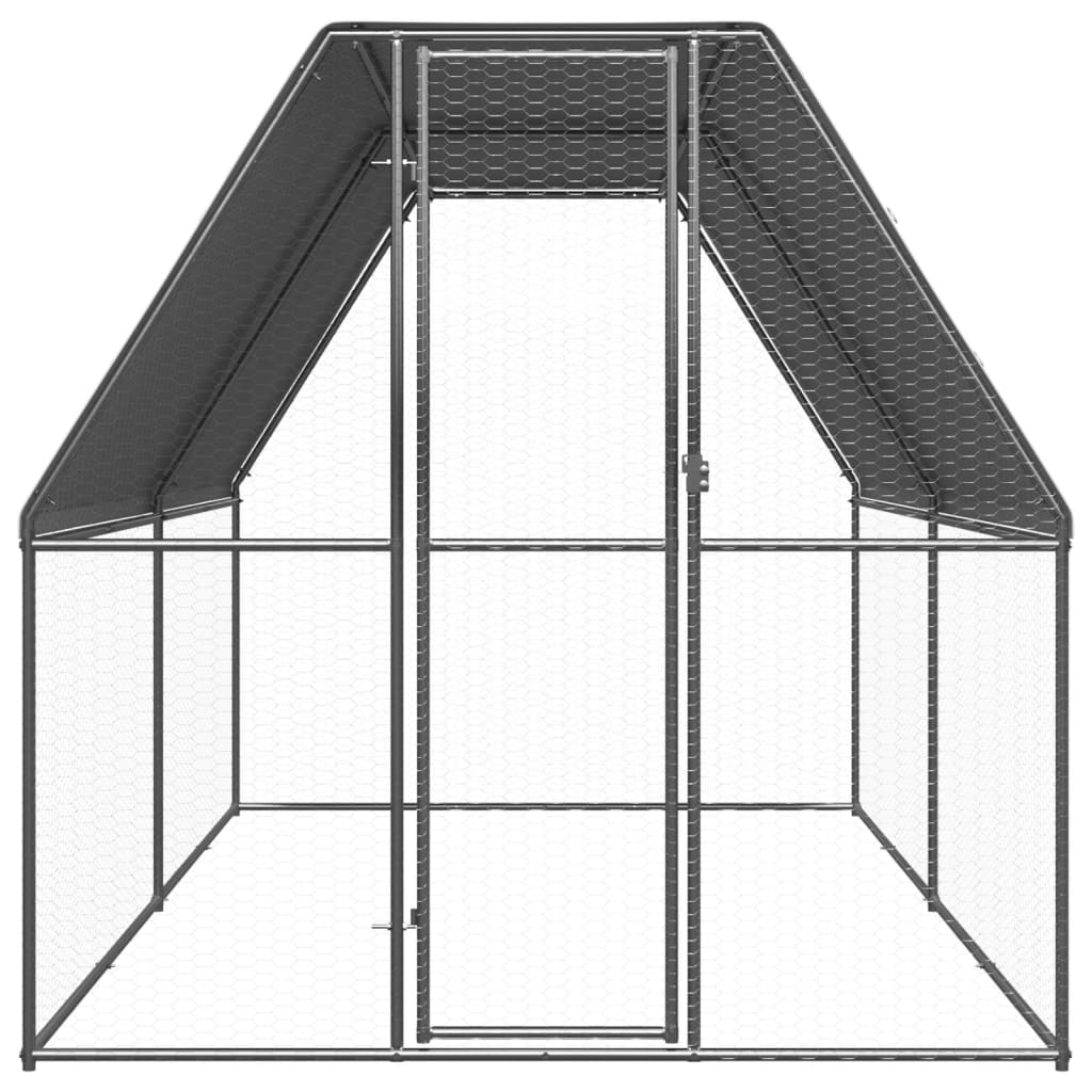 Vidaxl Chicken Coop 2x4x2 M Galvanized Steel