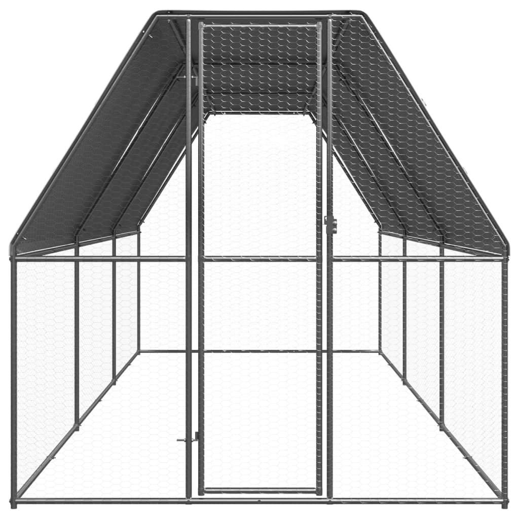 Vidaxl Chicken Coop 2x6x2 M galvanisert stål