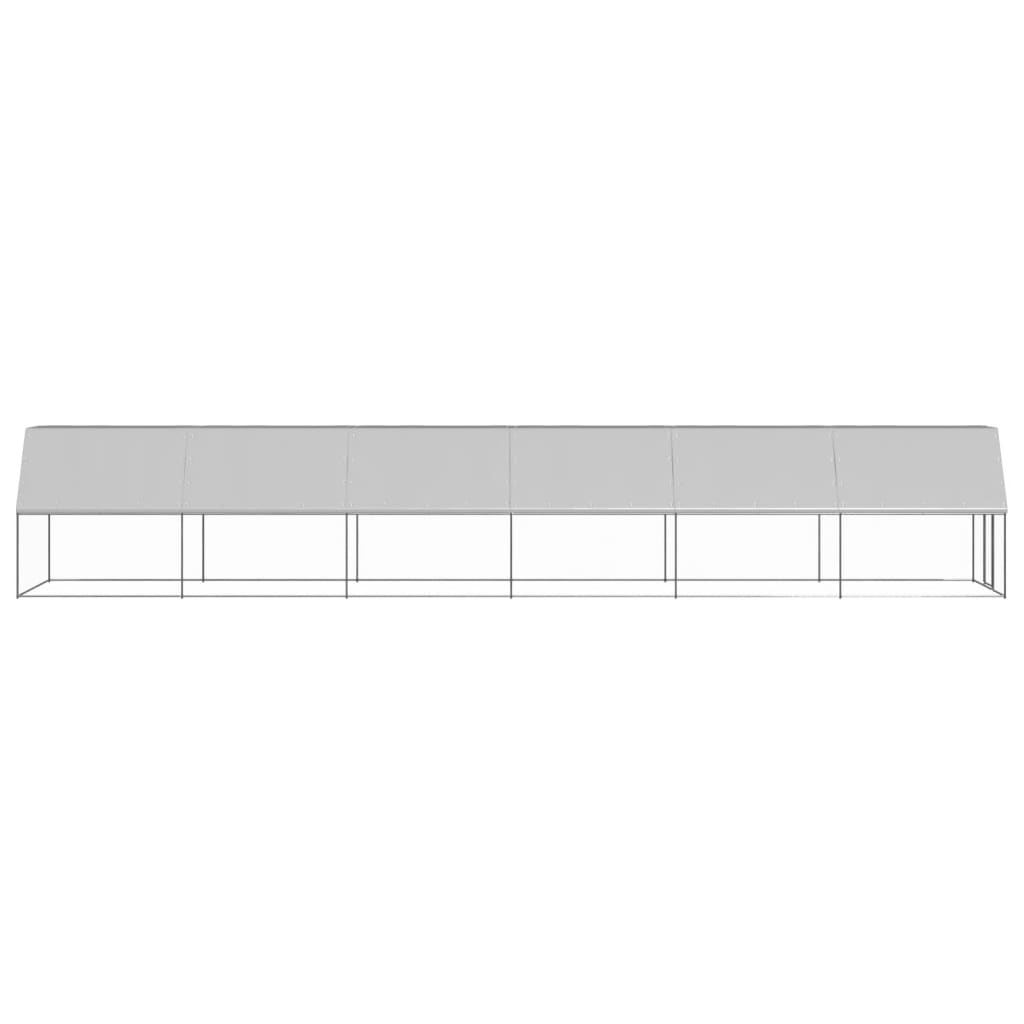 Vidaxl Chicken Coop 2x12x2 M Galvanized Steel