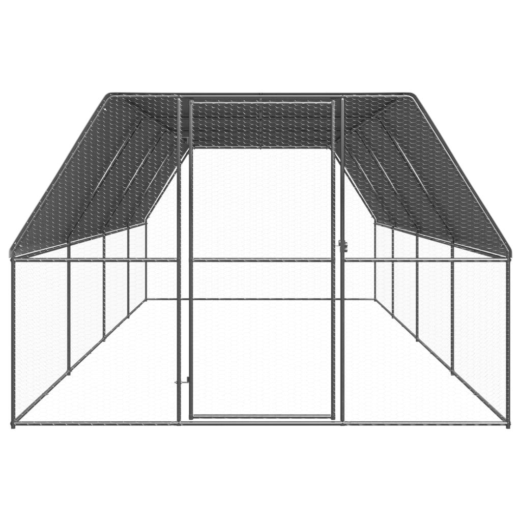 Vidaxl Chicken Coop 3x8x2 M Galvanized Steel