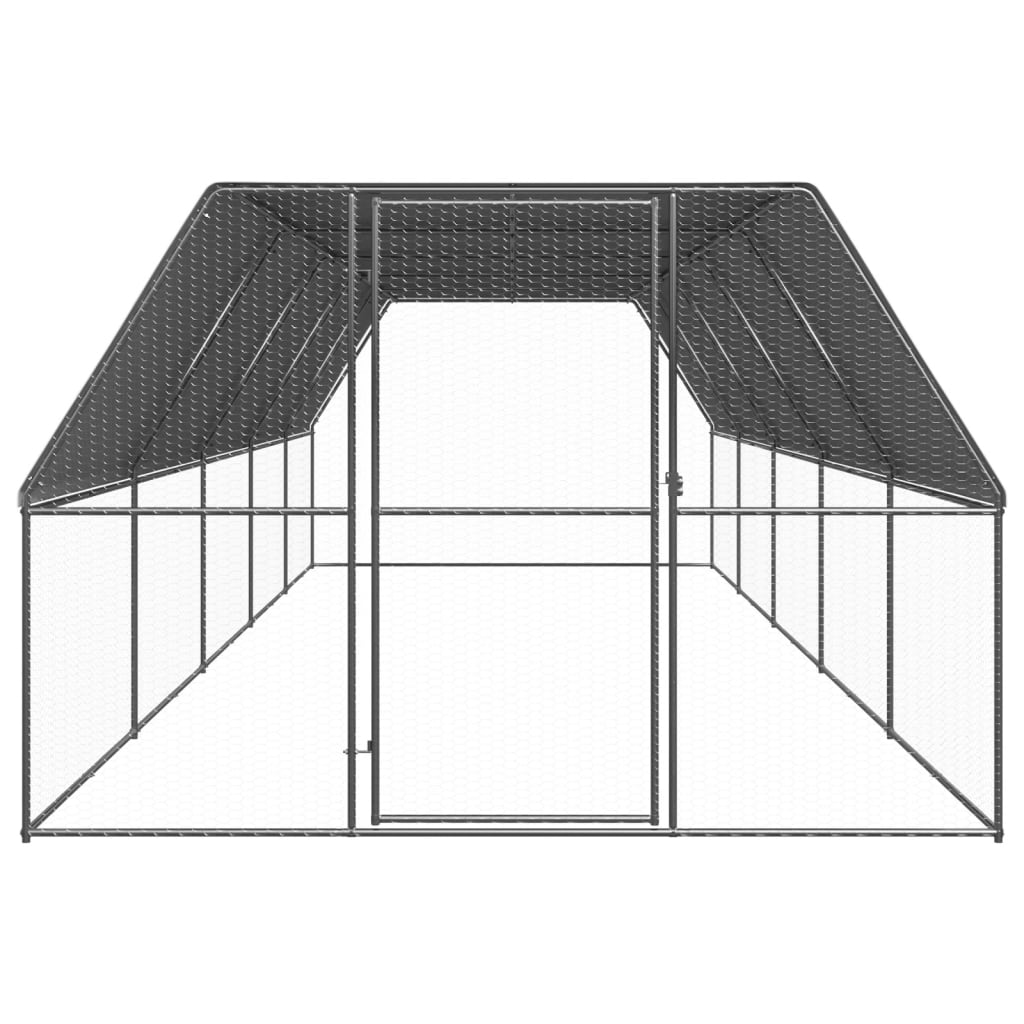 Vidaxl Chicken Coop 3x10x2 M Galvanized Steel