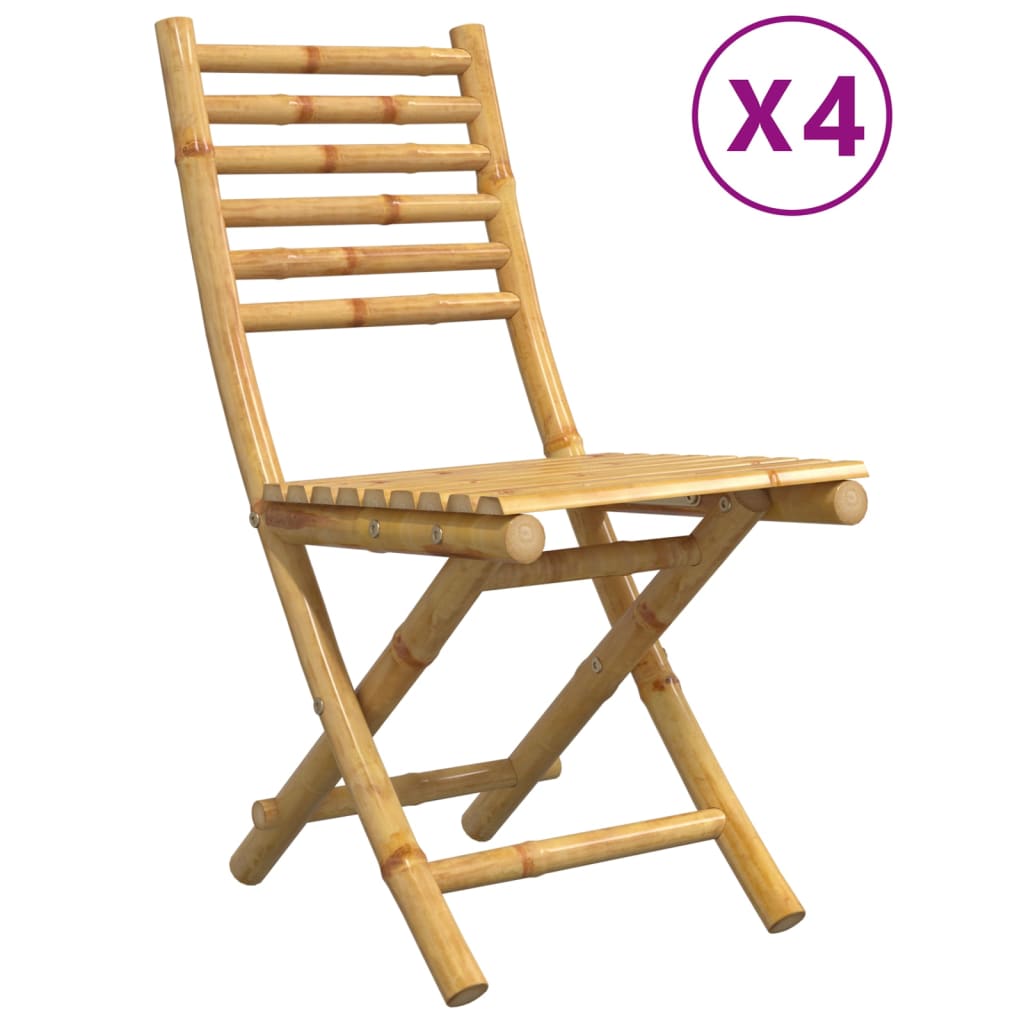 Vidaxl opklapbare stoelen, 4 stuks, 43x54x88 cm, bamboe