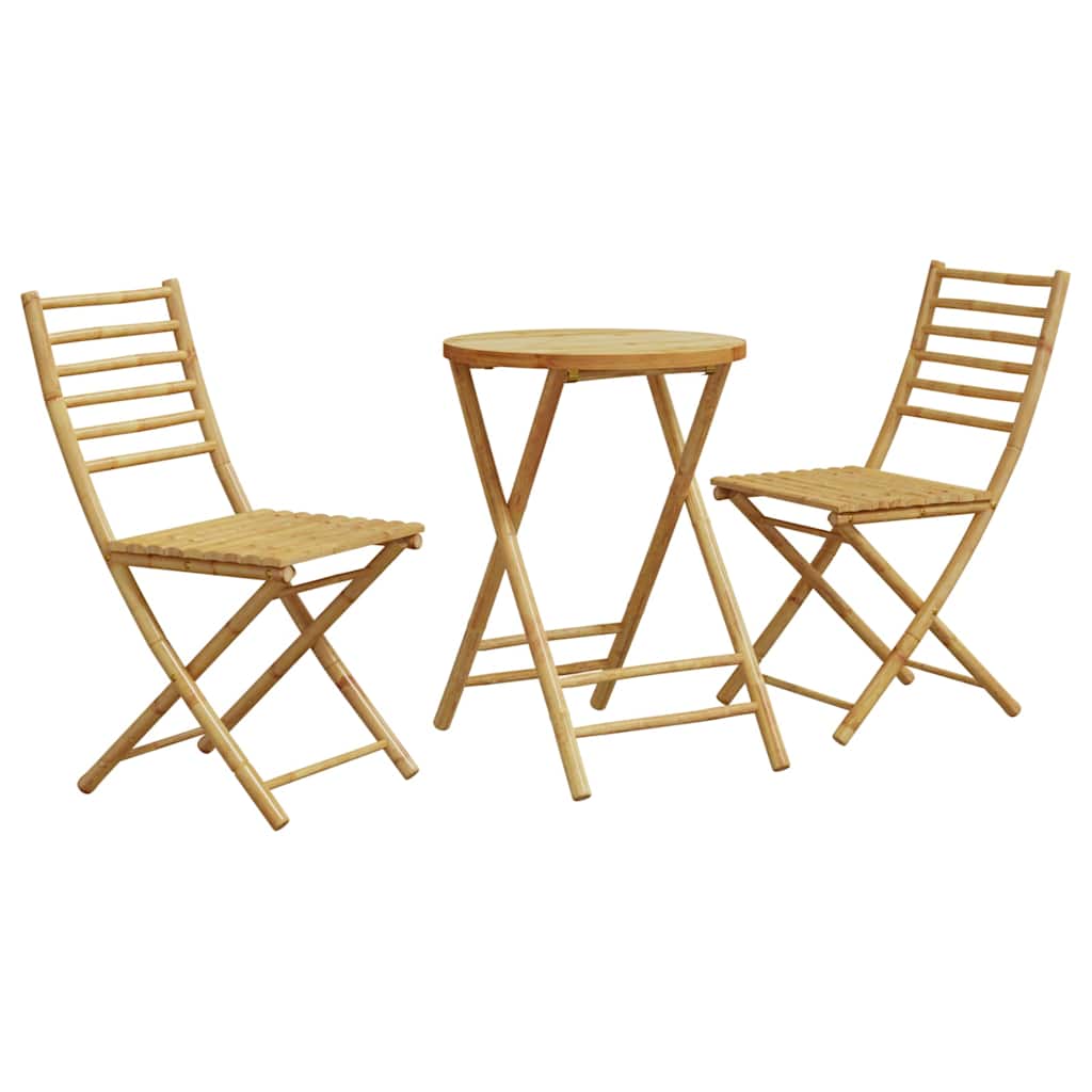 Vidaxl 3-delige bistroset bamboe