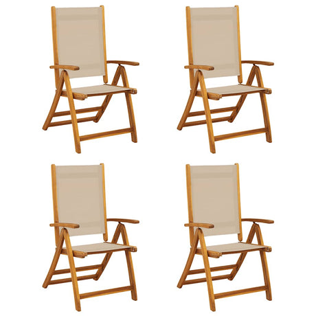 Vidaxl klapstoelen 4 stuks van massief acaciahout en textilene