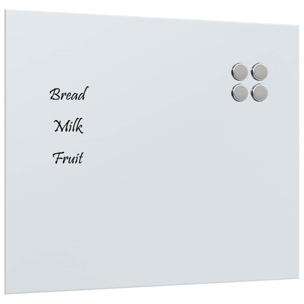 Vidaxl magneetbord voor aan de wand 60x50 cm gehard glas wit