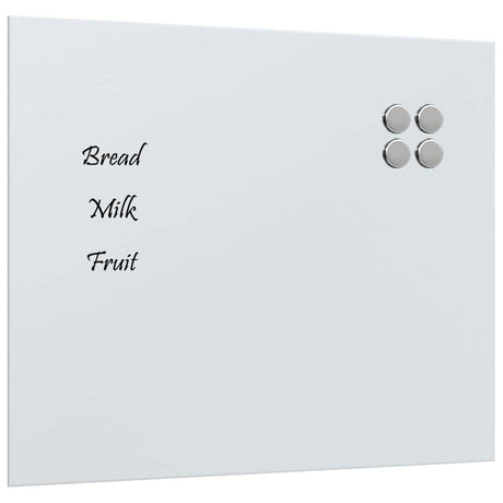 Vidaxl magneetbord voor aan de wand 60x50 cm gehard glas wit