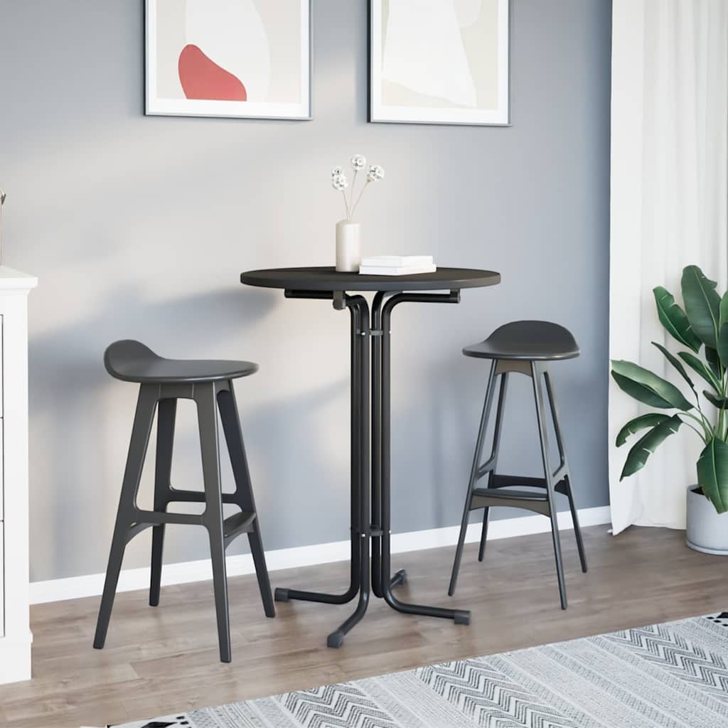 Vidaxl bartafel ø 80x110 cm bewerkt hout en staal zwart