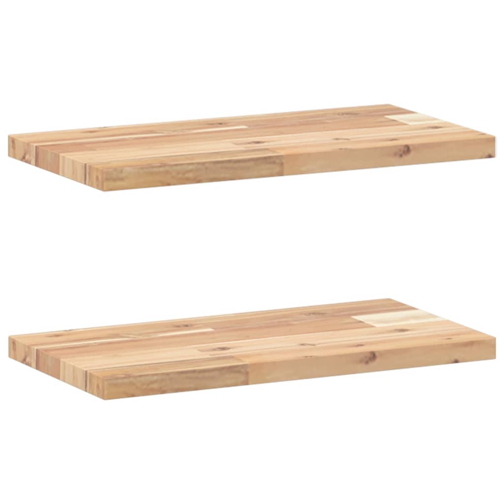 Vidaxl wandschappen 2 st zwevend 40x20x2 cm onbehandeld acaciahout