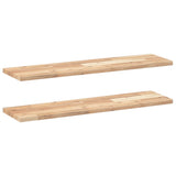 Vidaxl wandschappen 2 st zwevend 80x20x2 cm onbehandeld acaciahout